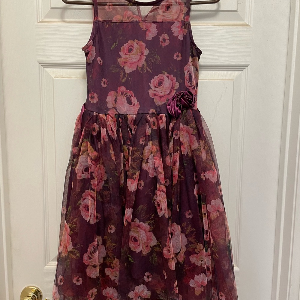 Zunie Floral Dress - Mauve and Pink